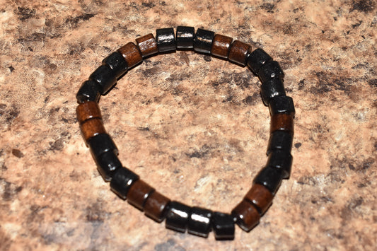 Black and Brown Wood Bracelet