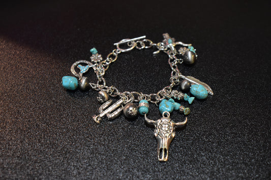 Turquoise Dangle Charm Bracelet