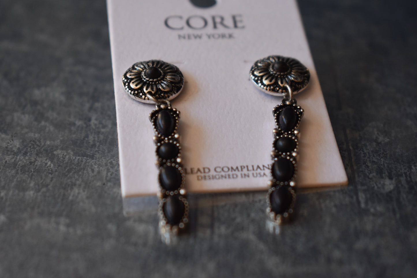 Black Bedford Creek Earrings