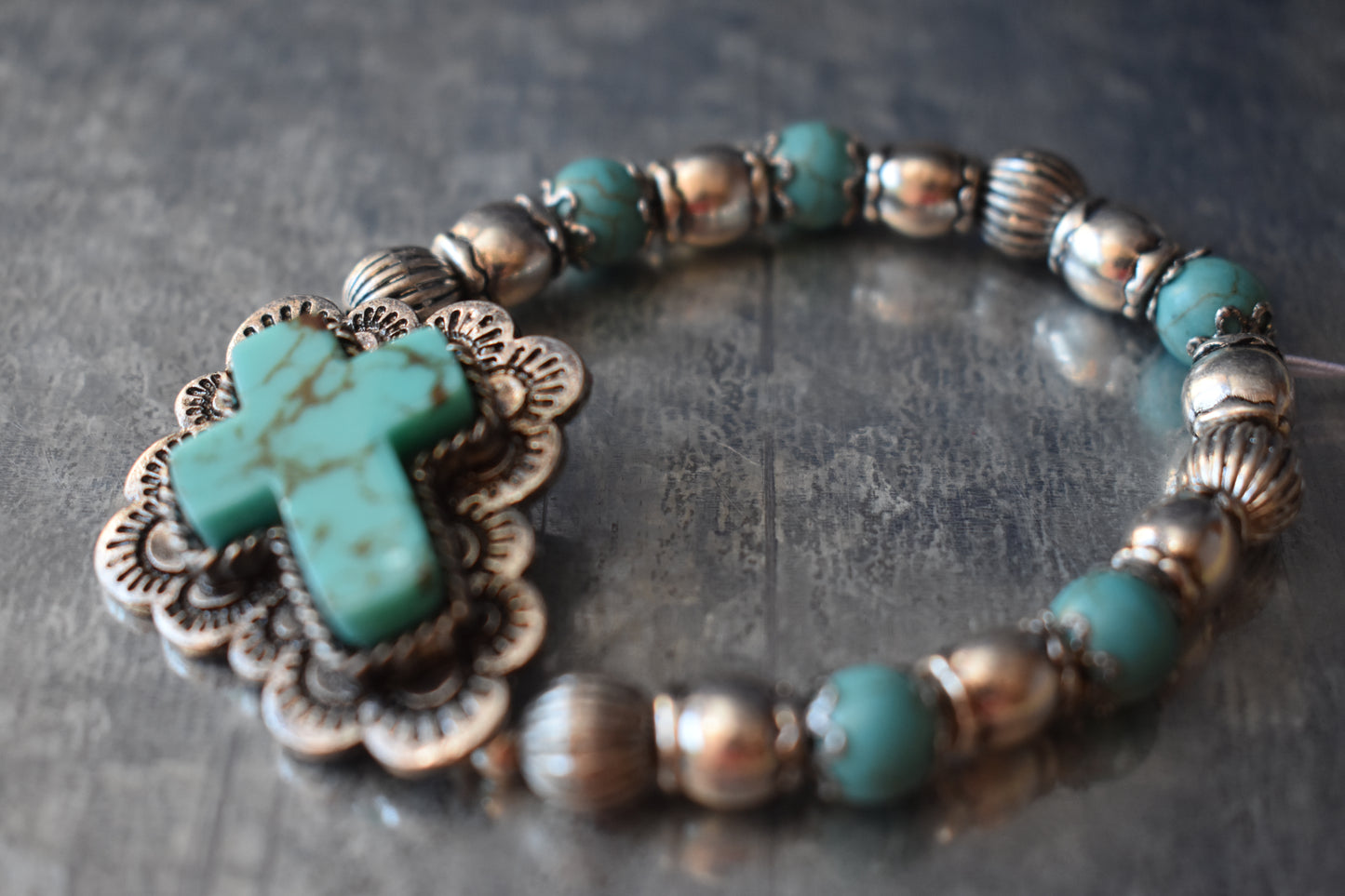 Stretch Turquoise Cross