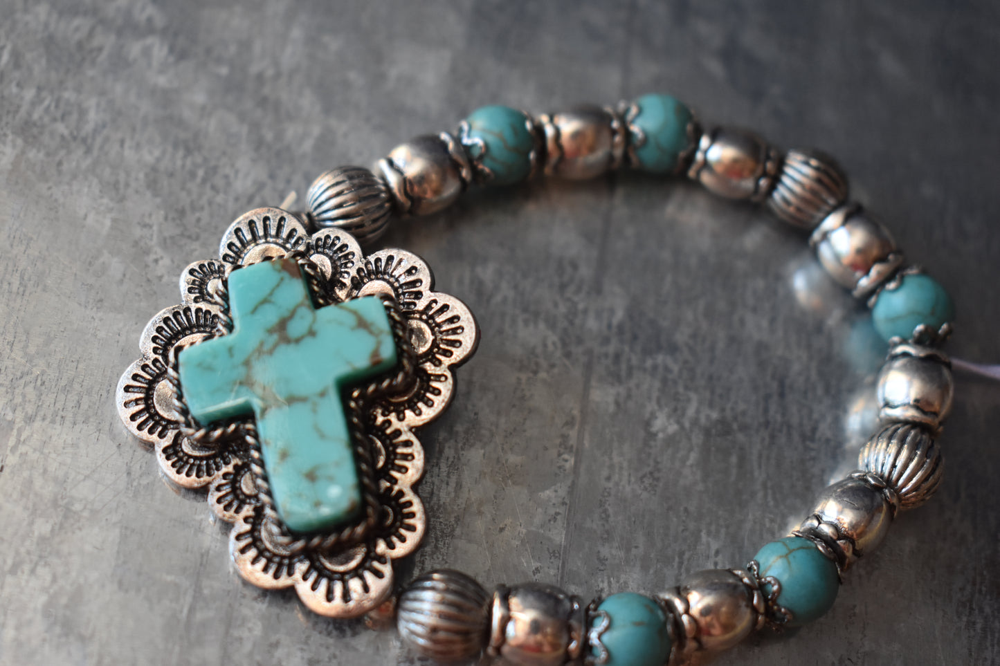 Stretch Turquoise Cross