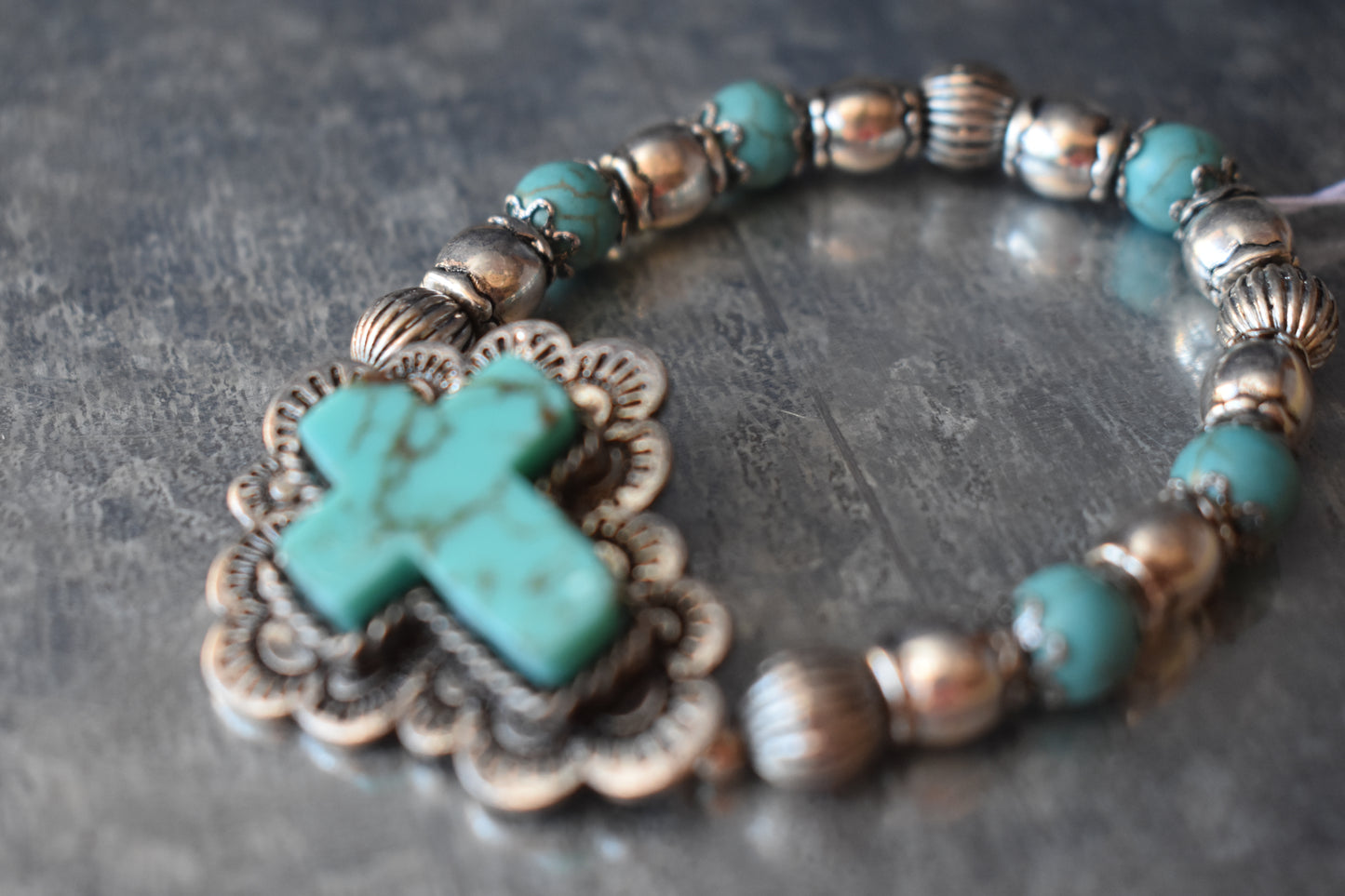 Stretch Turquoise Cross