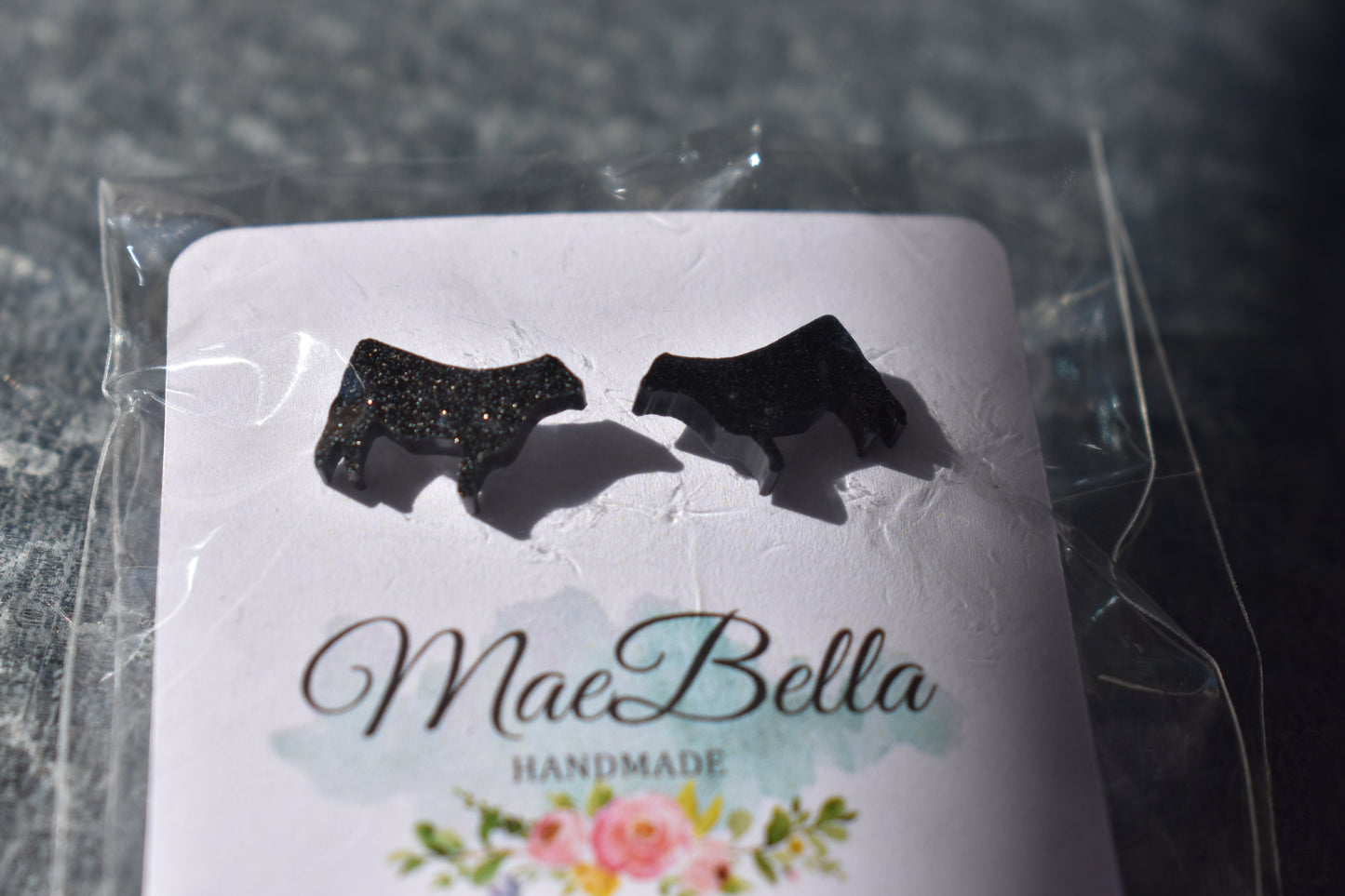 Glitter Cow Earrings