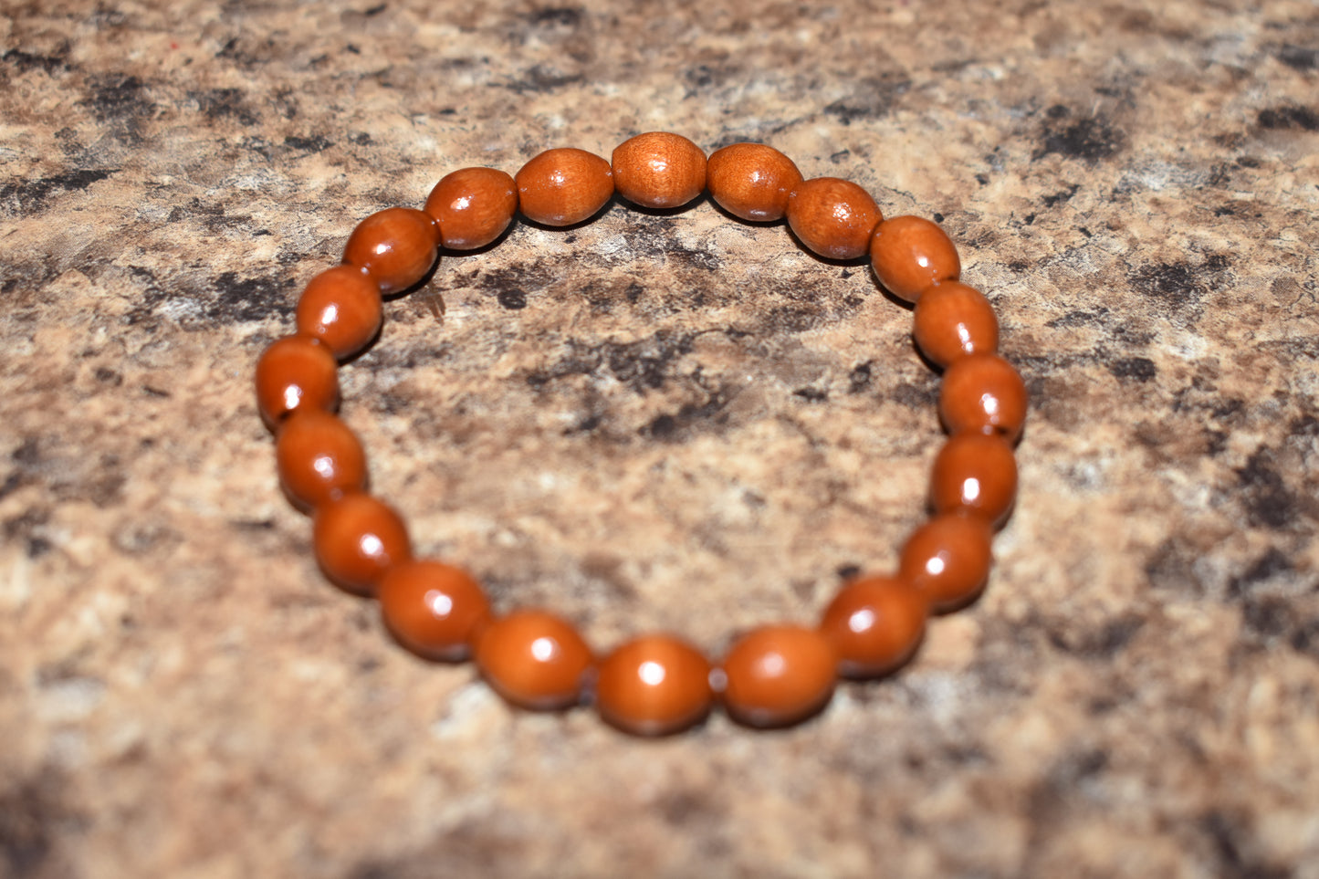 Faded Reddish Brown Bead Bracelet