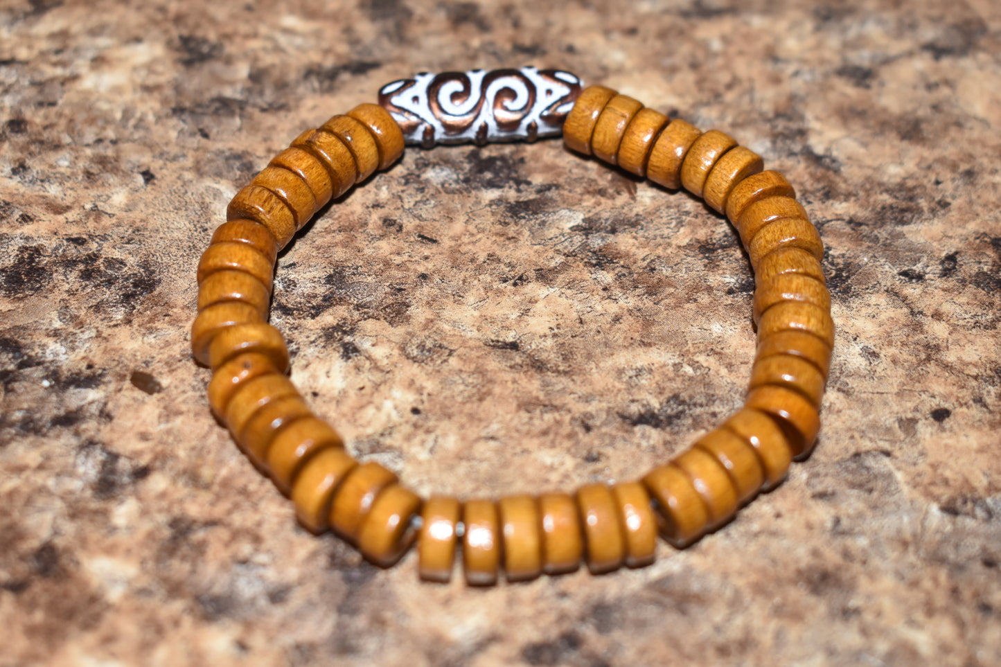 Light Brown S Wood Bracelet