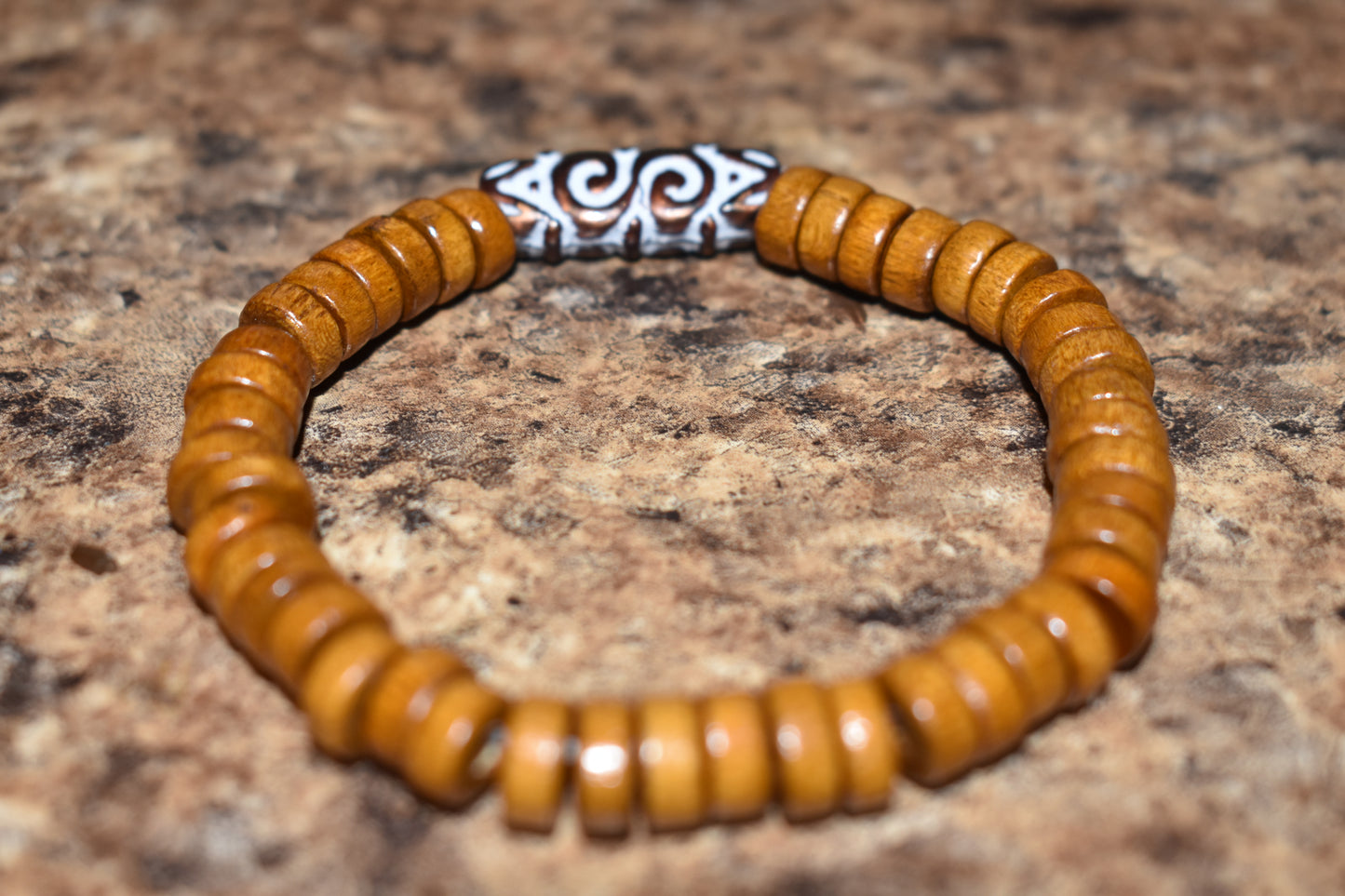 Light Brown S Wood Bracelet