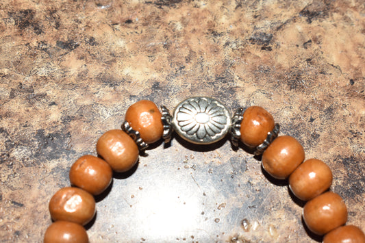 Natural wood Flower Bracelet