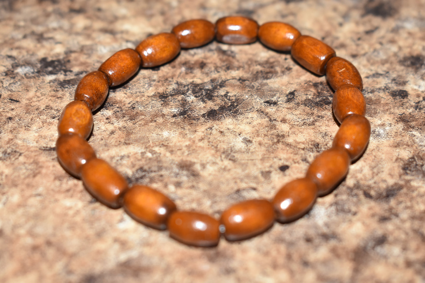 Oval Wooden Brown Bracelet