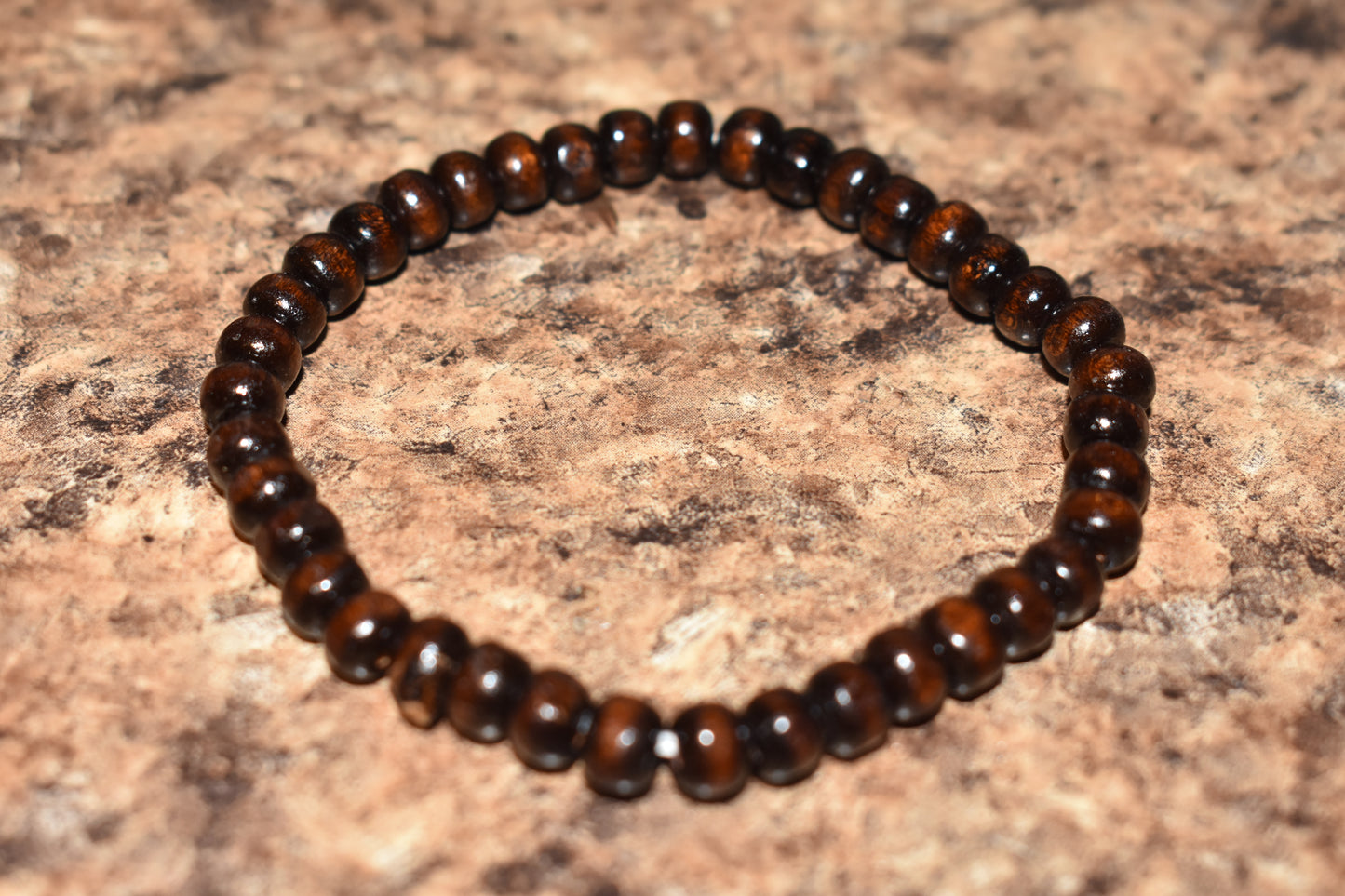 Dark Reddish Brown Bead Bracelet