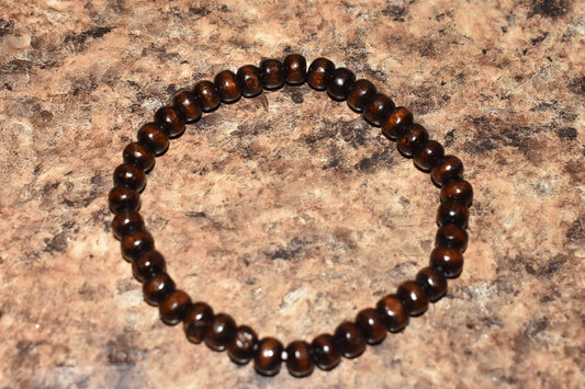 Dark Reddish Brown Bead Bracelet