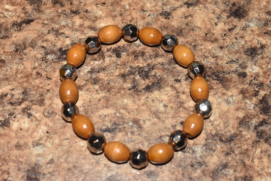 Tan and silver Bracelet