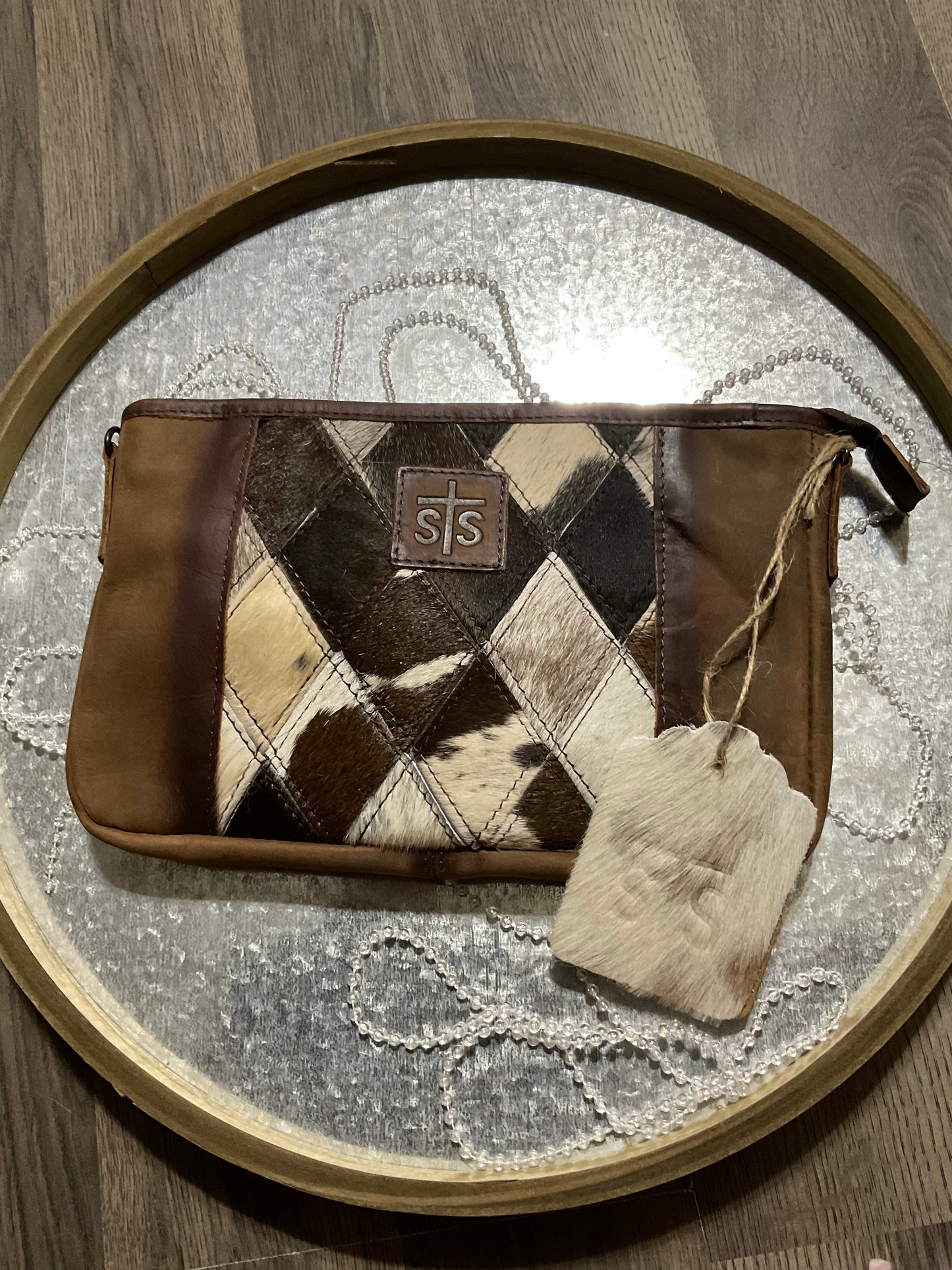 Diamond Simple Cowhide Crossbody